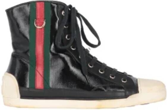 Gucci Vintage Pre-owned Leather sneakers Black Dames