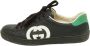Gucci Vintage Pre-owned Leather sneakers Black Dames - Thumbnail 1