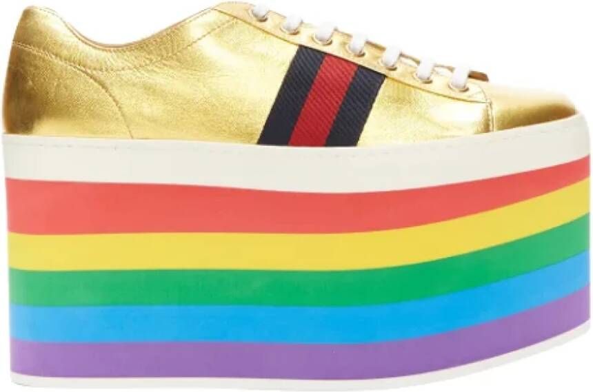 Gucci Vintage Pre-owned Leather sneakers Multicolor Dames