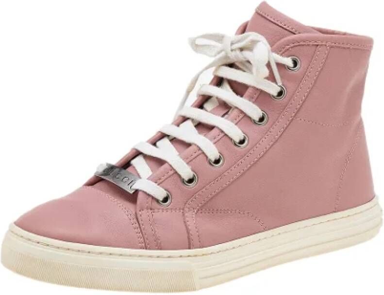 Gucci Vintage Pre-owned Leather sneakers Pink Dames