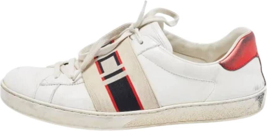 Gucci Vintage Pre-owned Leather sneakers White Dames