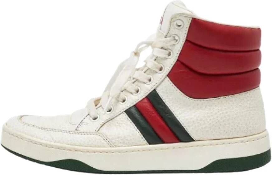 Gucci Vintage Pre-owned Leather sneakers White Dames