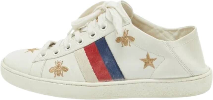 Gucci Vintage Pre-owned Leather sneakers White Dames