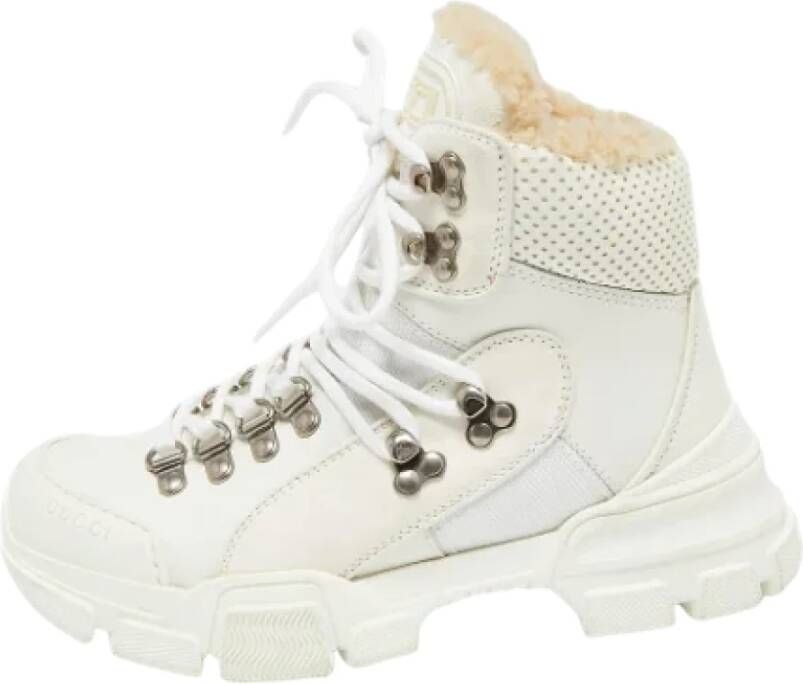 Gucci Vintage Pre-owned Leather sneakers White Dames