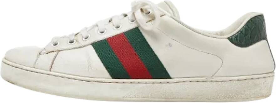 Gucci Vintage Pre-owned Leather sneakers White Heren