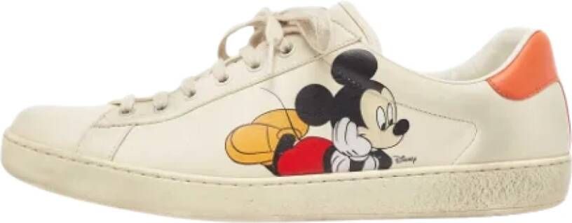 Gucci Vintage Pre-owned Leather sneakers White Heren
