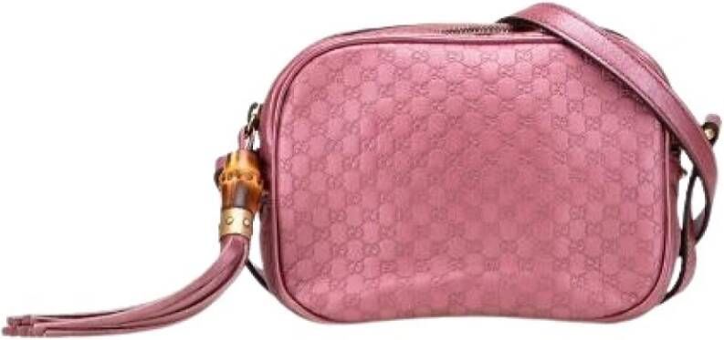 Gucci Vintage Pre-owned Microguccissima Bamboo Leren Schoudertas