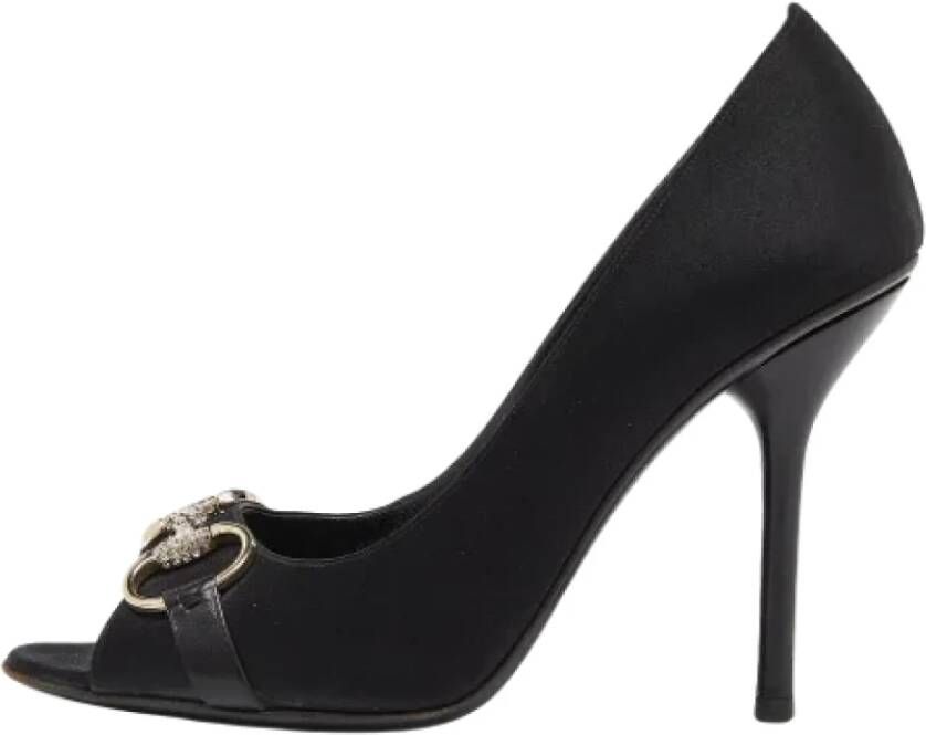 Gucci Vintage Pre-owned Satin heels Black Dames