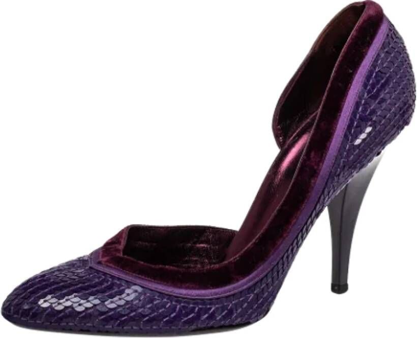 Gucci Vintage Pre-owned Satin heels Purple Dames