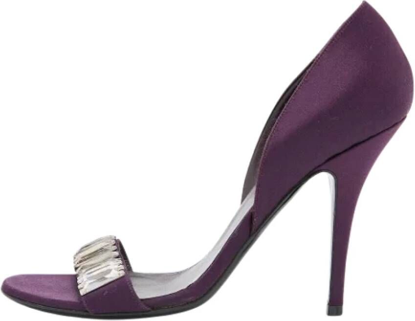 Gucci Vintage Pre-owned Satin heels Purple Dames