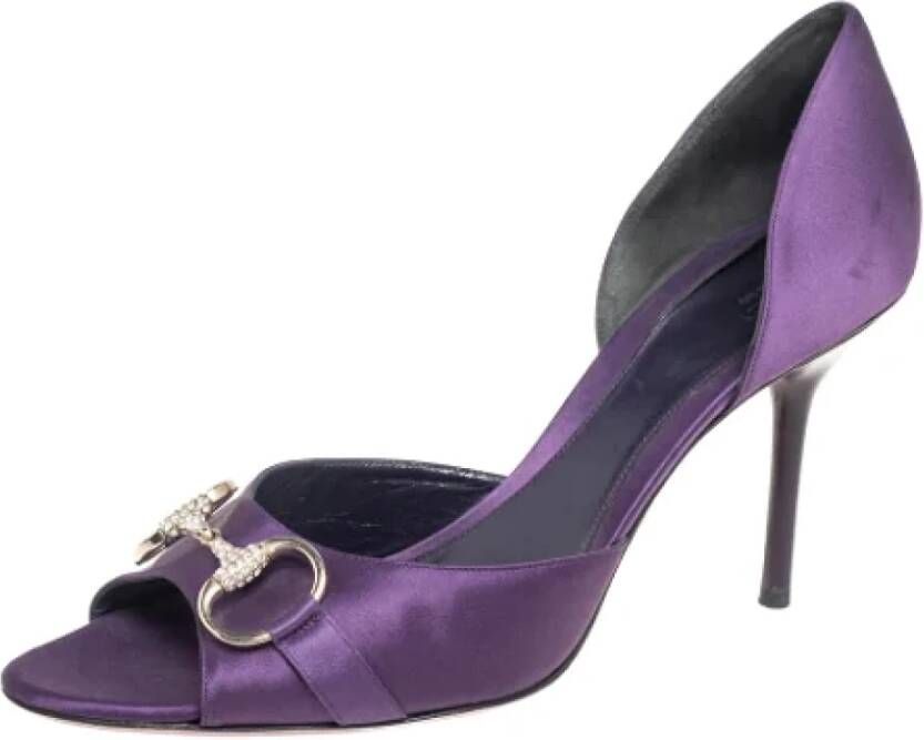 Gucci Vintage Pre-owned Satin heels Purple Dames