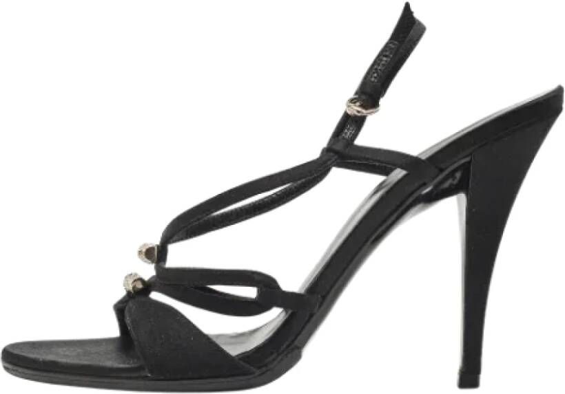 Gucci Vintage Pre-owned Satin sandals Black Dames