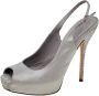 Gucci Vintage Pre-owned Satin sandals Gray Dames - Thumbnail 1