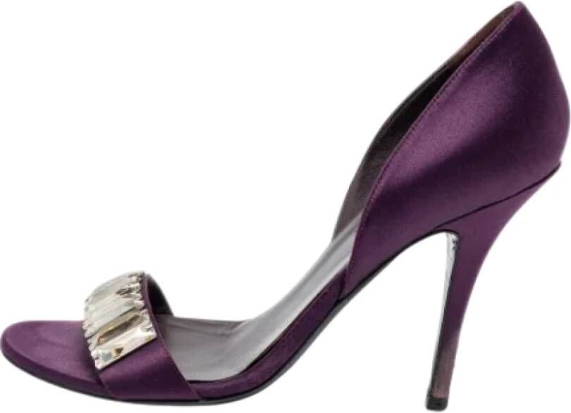 Gucci Vintage Pre-owned Satin sandals Purple Dames