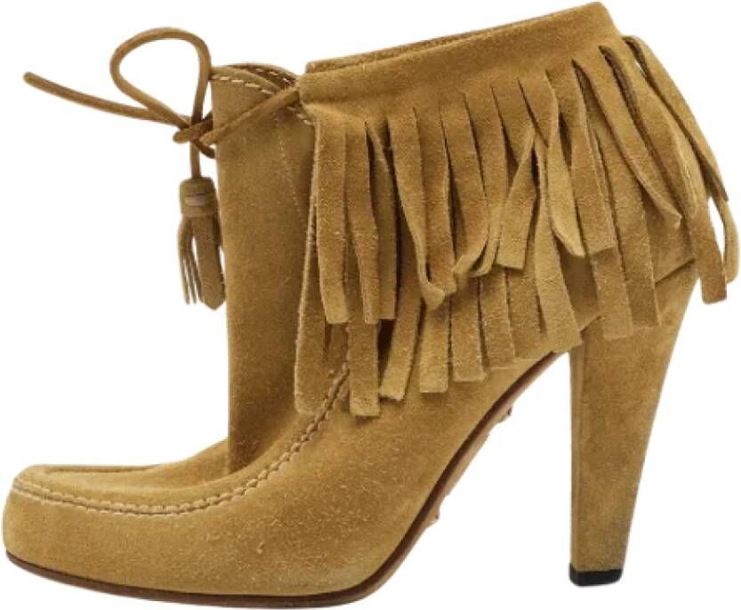 Gucci Vintage Pre-owned Suede boots Yellow Dames