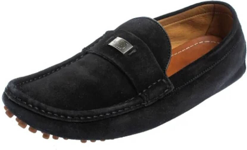 Gucci Vintage Pre-owned Suede flats Black Dames