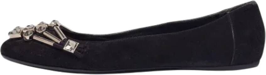 Gucci Vintage Pre-owned Suede flats Black Dames