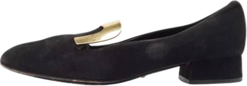 Gucci Vintage Pre-owned Suede flats Black Dames