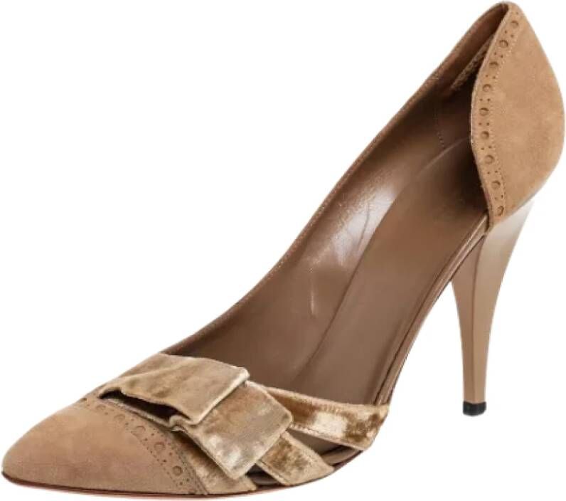 Gucci Vintage Pre-owned Suede heels Beige Dames