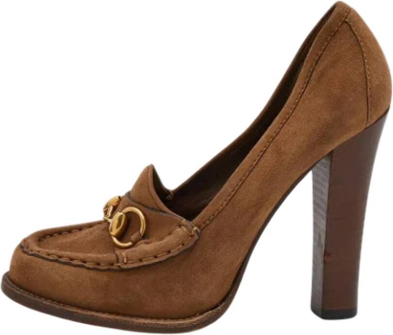 Gucci Vintage Pre-owned Suede heels Brown Dames