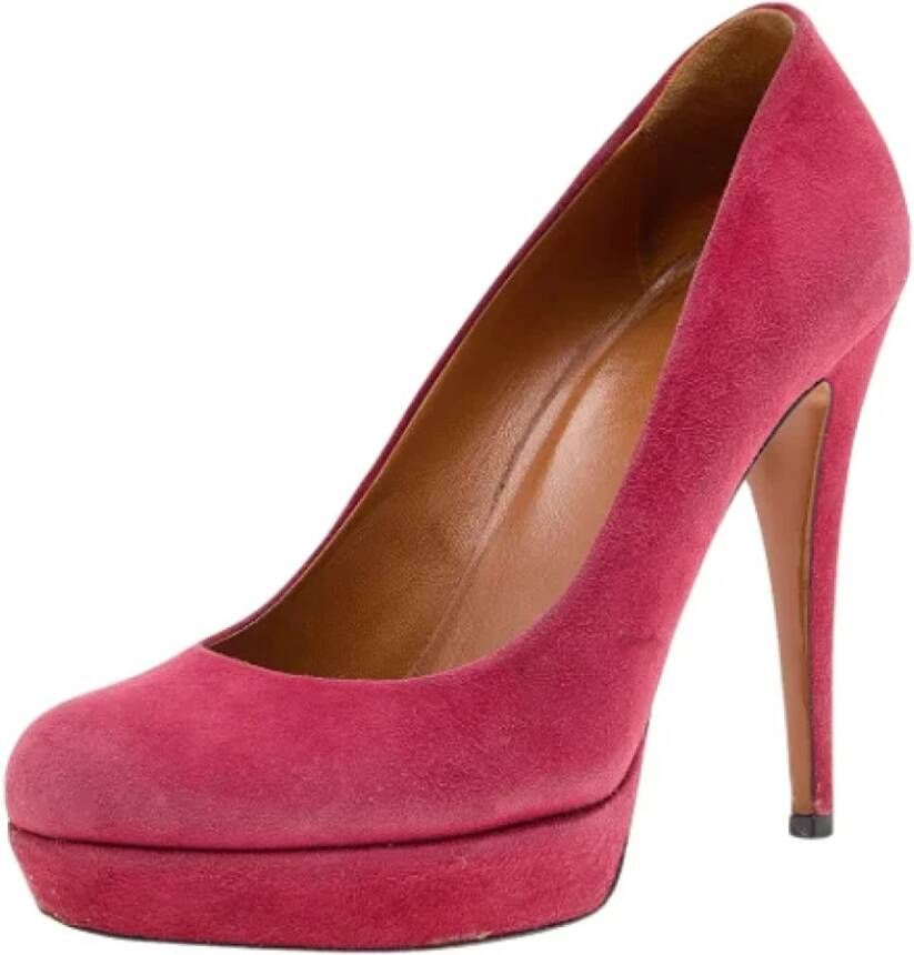 Gucci Vintage Pre-owned Suede heels Red Dames
