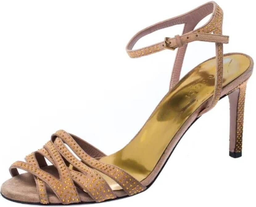 Gucci Vintage Pre-owned Suede sandals Beige Dames
