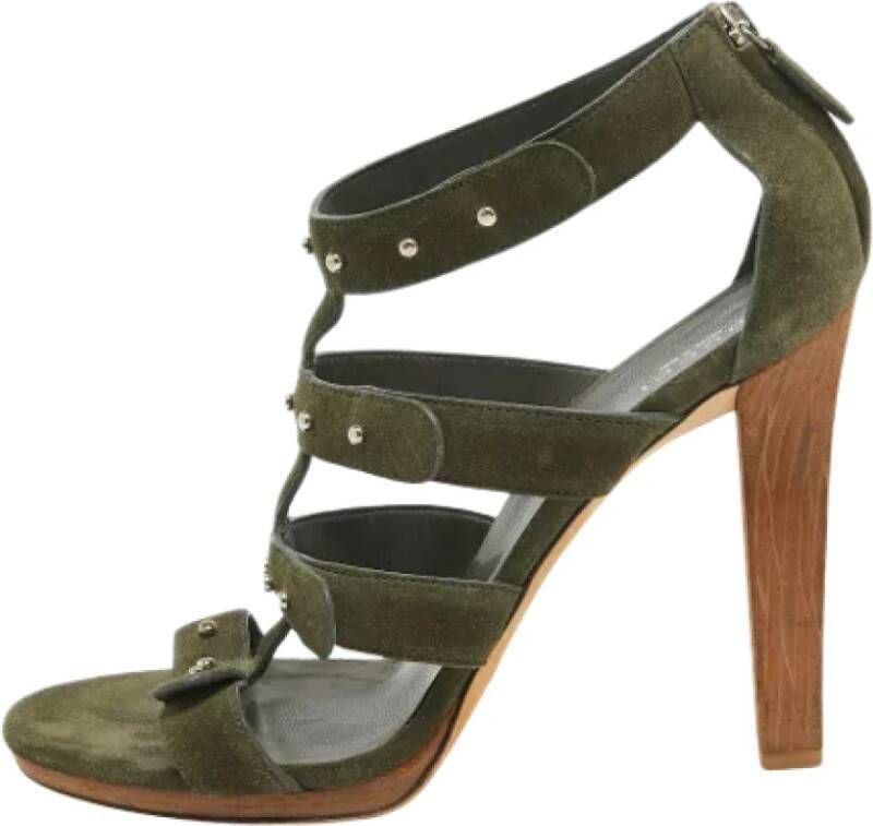 Gucci Vintage Pre-owned Suede sandals Green Dames