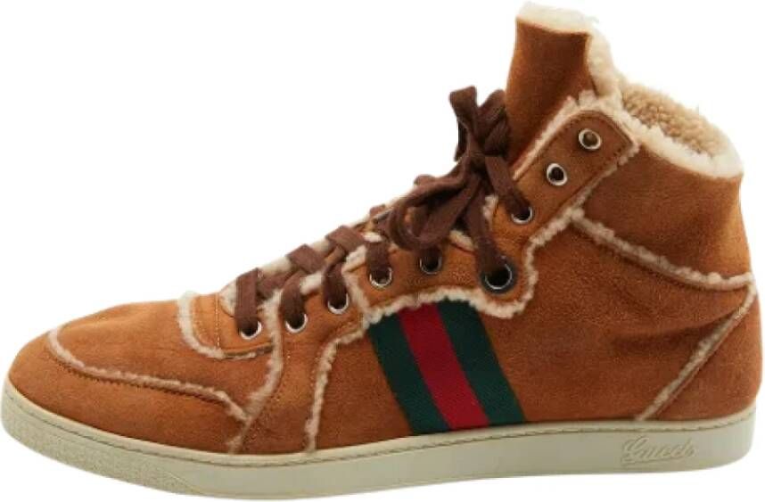 Gucci Vintage Pre-owned Suede sneakers Brown Dames