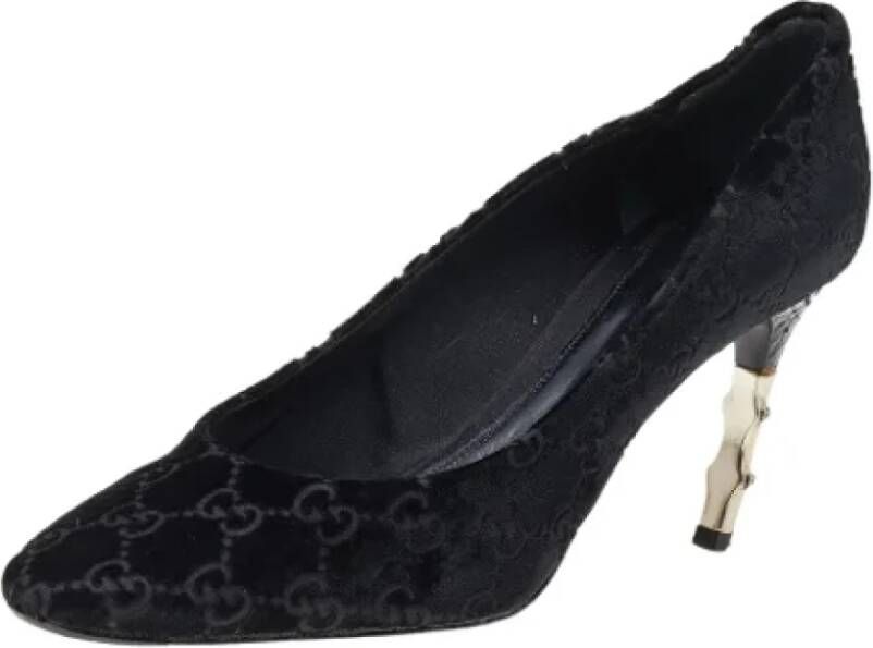 Gucci Vintage Pre-owned Velvet heels Black Dames