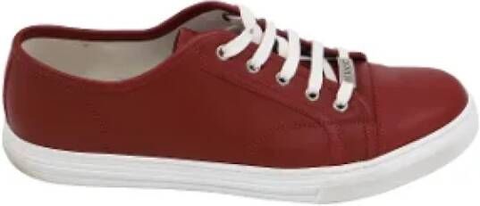 Gucci Vintage Rode Leren Casual Sneakers Red Dames