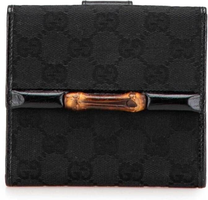 Gucci Vintage Tweedehands Gucci GG Canvas Bamboo Portemonnee