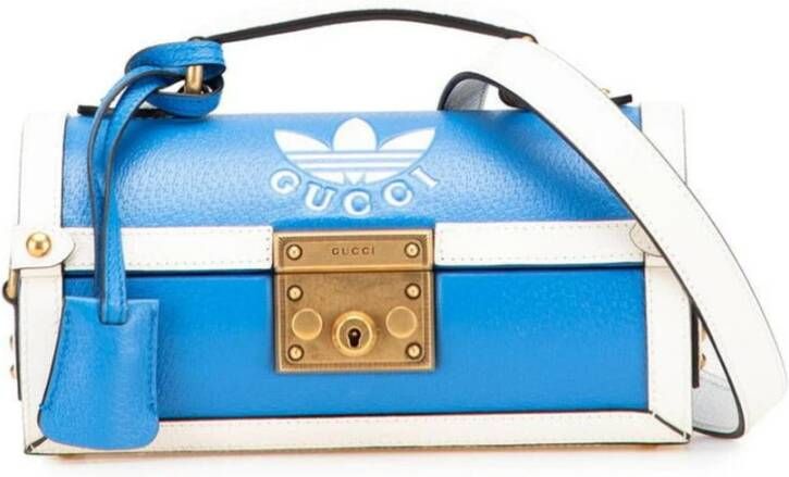 Gucci Vintage Tweedehands leren handtas met verstelbare schouderriem en slot sluiting