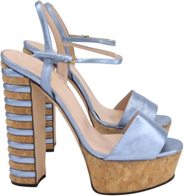 Gucci Vintage Tweedehands Plateau Sandalen Kurken Sleehak