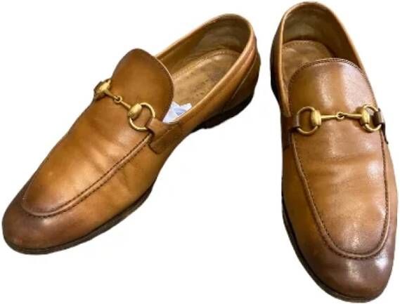 Gucci Vintage Tweedehands platte zolen schoenen Brown Dames