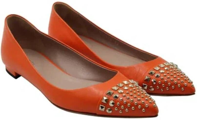 Gucci Vintage Tweedehands platte zolen schoenen Orange Dames