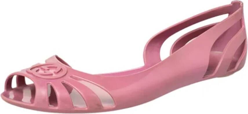 Gucci Vintage Tweedehands platte zolen schoenen Pink Dames