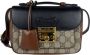 Gucci Vintage Tweedehands schoudertas met leren rand afneembare band en hangslotsluiting - Thumbnail 1