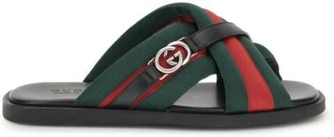 Gucci Web Sandalen met Interlocking GG