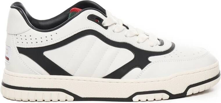 Gucci Witte Sneakers met Zwarte Details