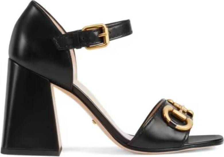 Gucci Zwarte leren Horsebit hakken