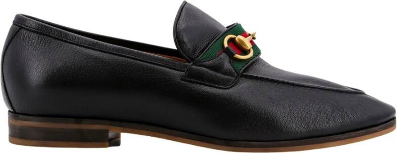 Gucci Zwarte Leren Loafer met Horsebit Detail Black Heren