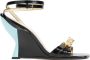 Gucci Zwarte Leren Sandalen met Kristallen Bedel Black Dames - Thumbnail 1