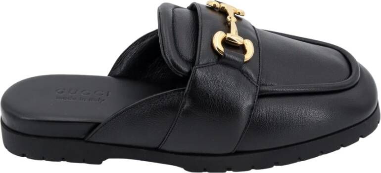 Gucci Zwarte sandalen met iconische metalen klem