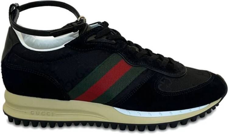 Gucci Zwarte Sneakers met Webdetail