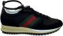 Gucci Zwarte Sneakers met Webdetail - Thumbnail 1