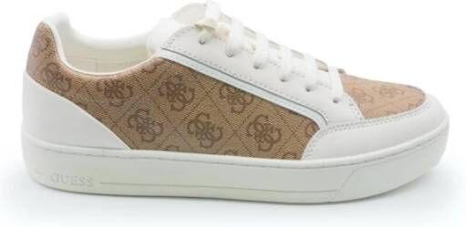 Guess Beige en witte leren schoenen voor heren Beige Heren