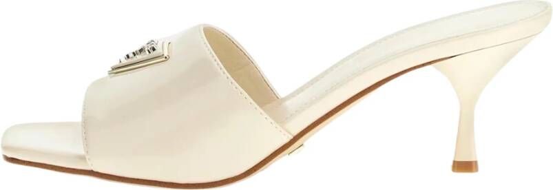 Guess Beige Patent Square Toe Sandals