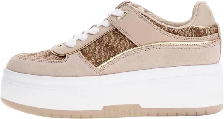 Guess Beige Sneakers met 4G Logo Print