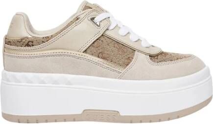 Guess Beige Sneakers met Elegante Details Beige Dames