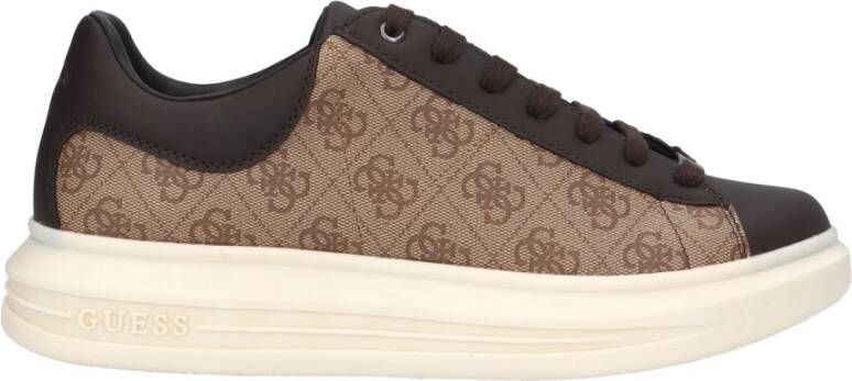 Guess Beige Bruine sneaker van eco-leer Meerkleurig Heren